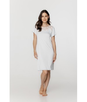 Camisón largo micromodal blanco vista frontal